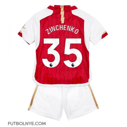 Camiseta Arsenal Oleksandr Zinchenko #35 Primera Equipación para niños 2023-24 manga corta (+ pantalones cortos)